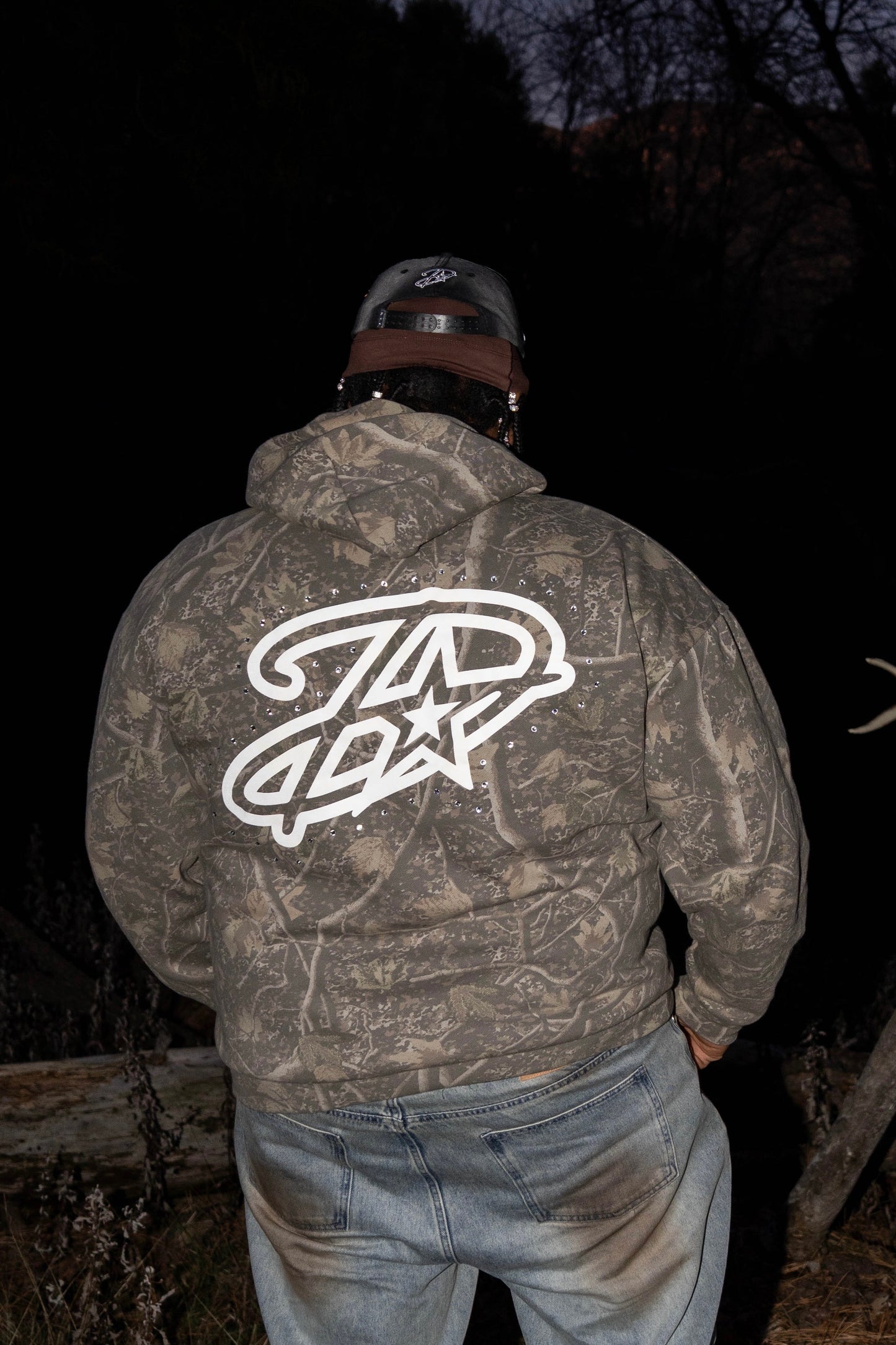 Dinero Camo Rhinestone Hoodie